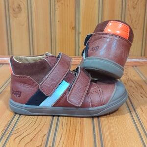 Bopy Toddler Boys - Leather Brown Ankle Boots - Size 23 EU / 7 US